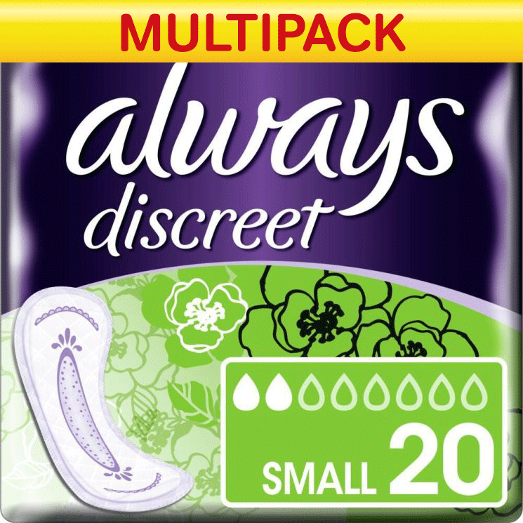Always Discreet Pads Long Plus - Case 4 Packs of 8