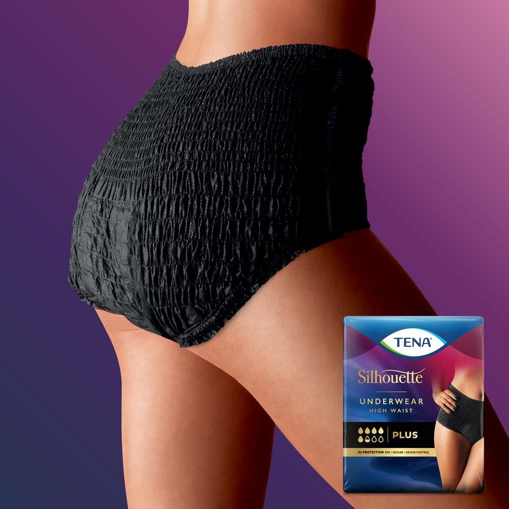Pharma-Cos Ltd - TENA Silhouette Plus High Waist Crème women's incontinence  underwear look and feel just like regular underwear but are also designed  for moderate to heavy bladder weakness. With a chic