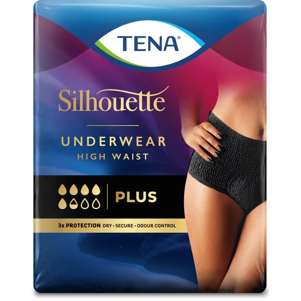 TENA Silhouette Normal Low Waist Black Underwear, Medium
