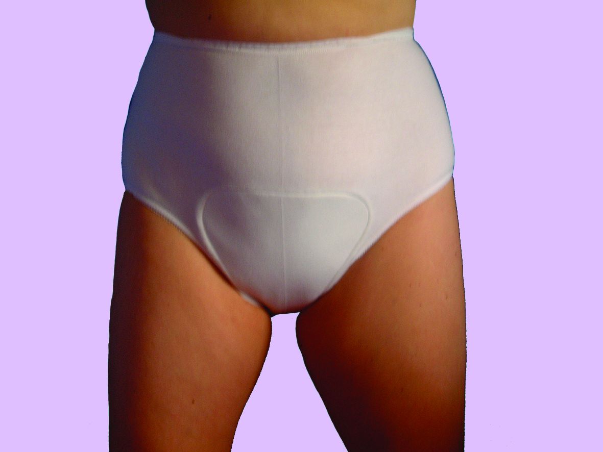Rear View Woman Adult Diapers White Background Incontinence