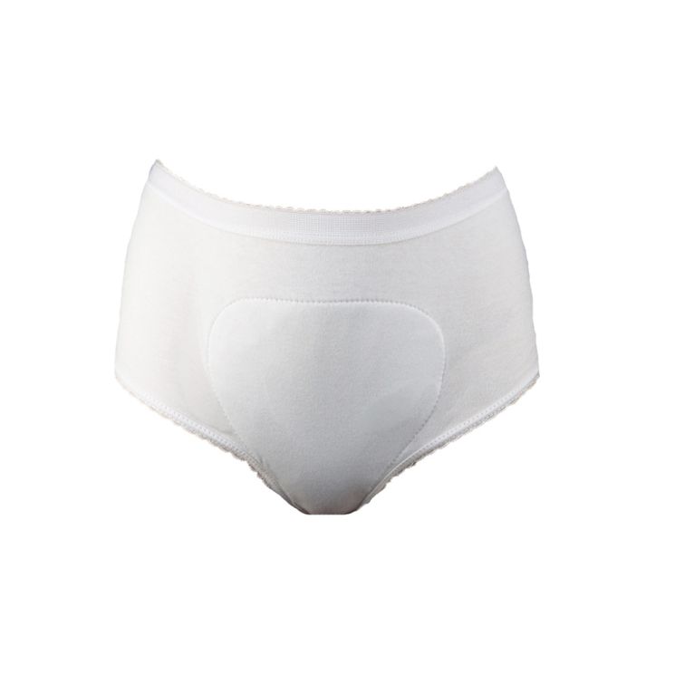Ladies Cotton Incontinence Briefs, 200-260ml, High Waisted, White