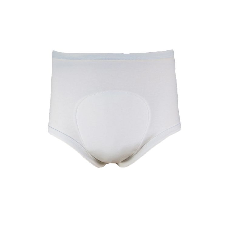 Set Of 3 Solid Color White Cotton  Incontinence Briefs For